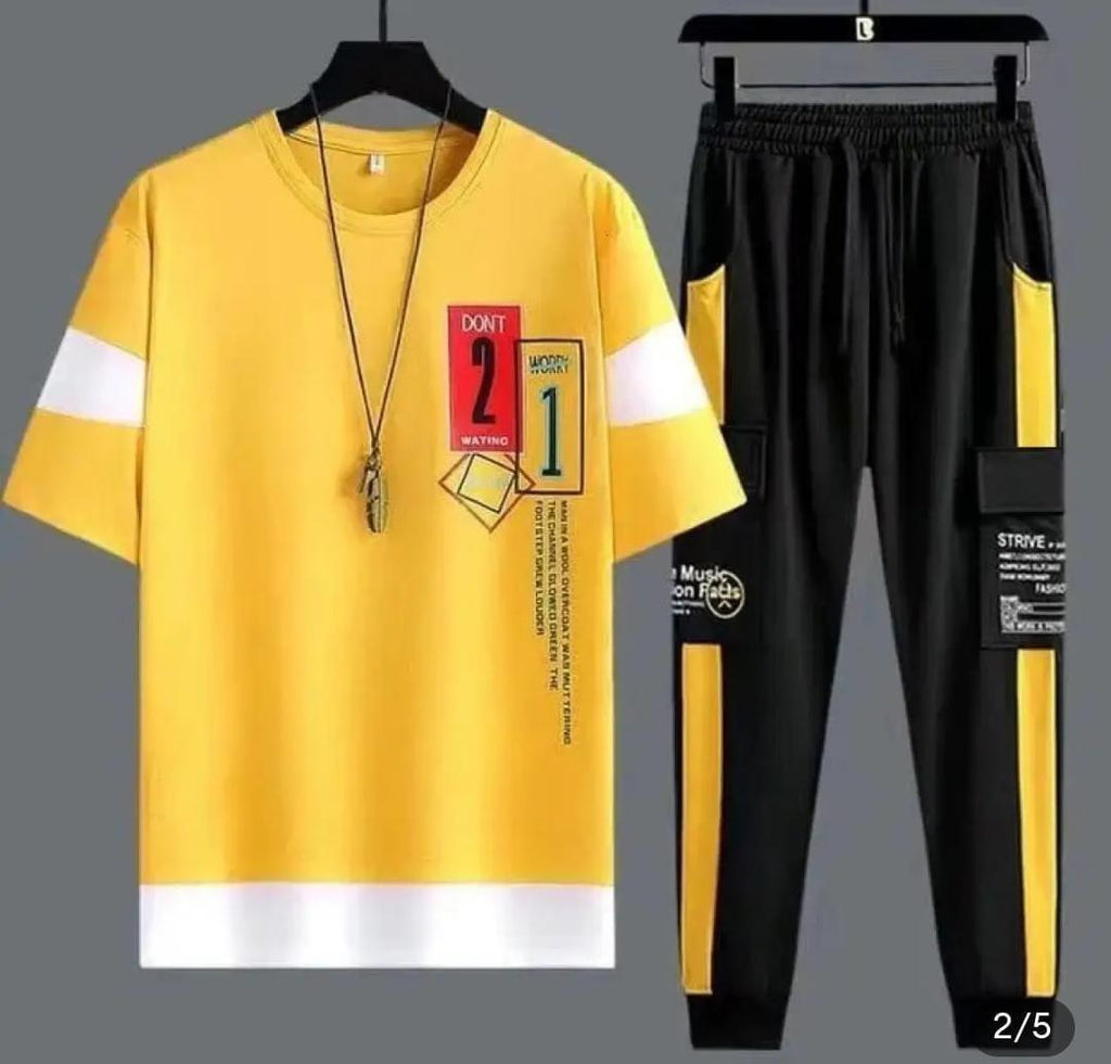 Men Graphic Track Suit White Black Medium to XL