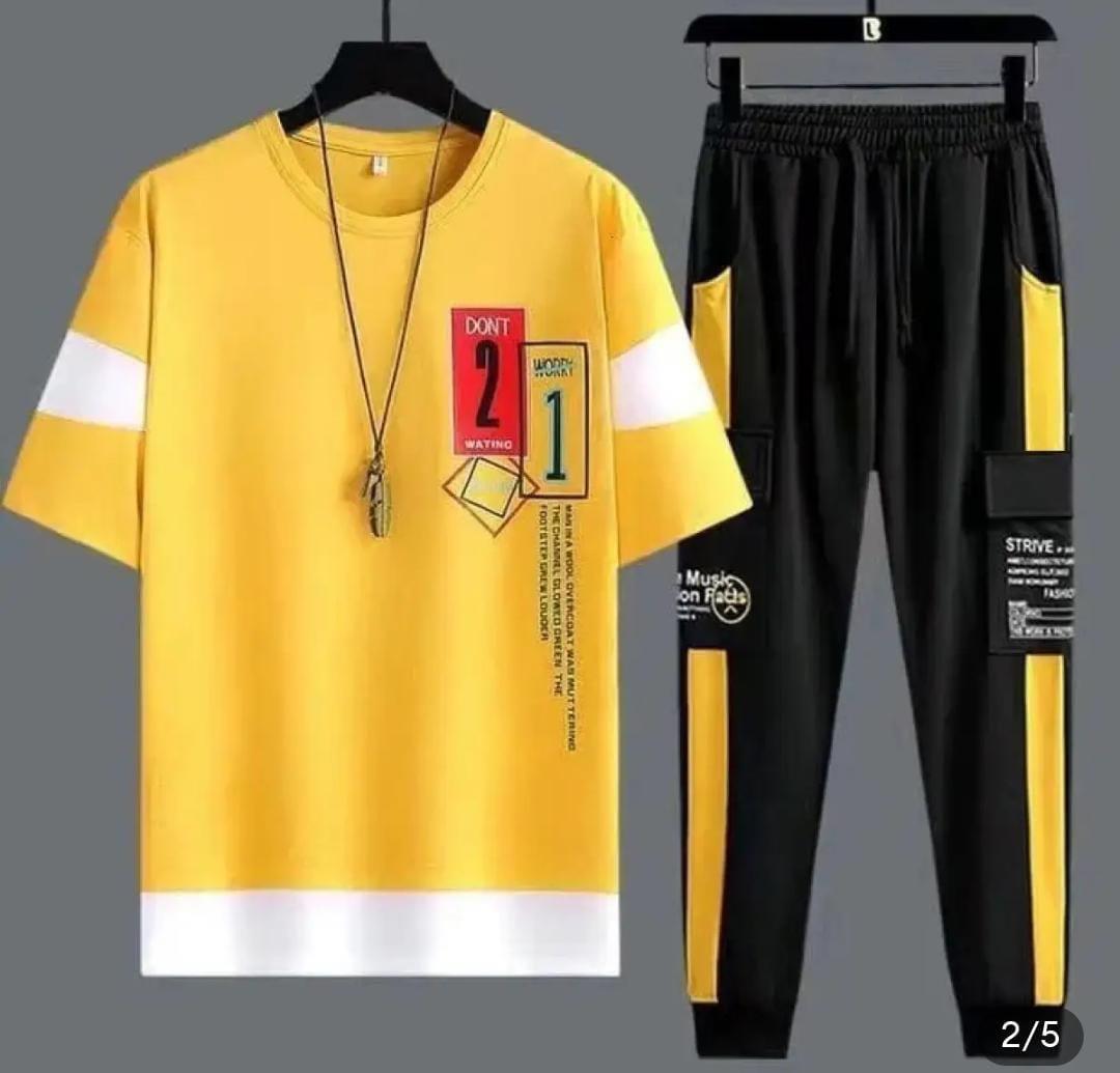Men Graphic Track Suit White Black Medium to XL