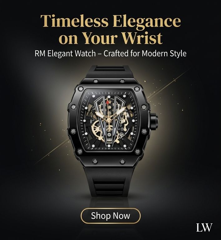 Men's Black Square Skeleton Watch Imported Quality (Copy)